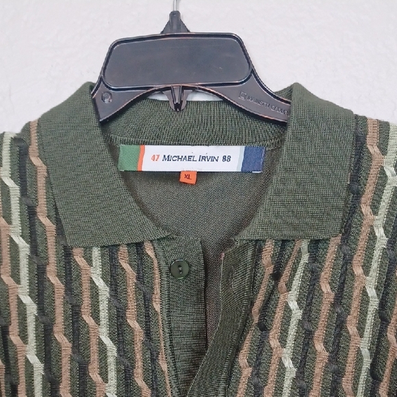 Vintage Michael Irvin 88 Button Down Cable Knit Shirt Size XL - Picture 6 of 10